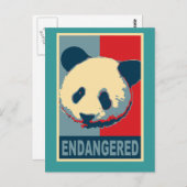 Panda-Pop-Kunstdesign gefährdet Postkarte (Vorne/Hinten)