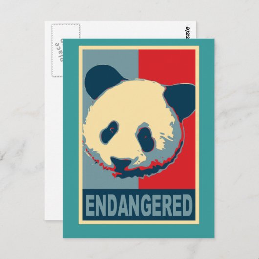 Panda-Pop-Kunstdesign gefährdet Postkarte (Vorne/Hinten)