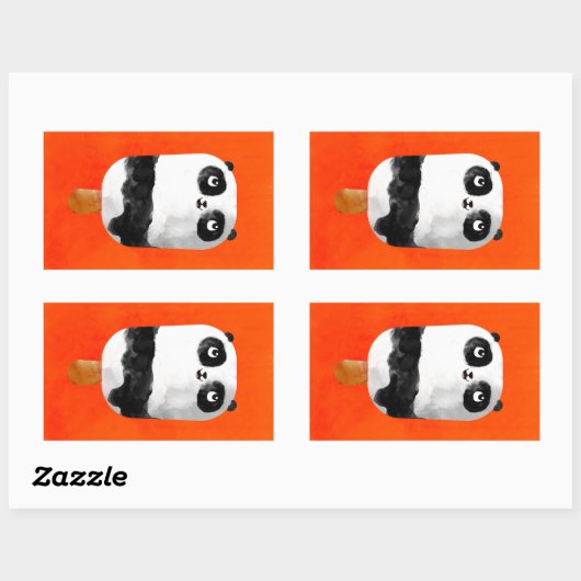 Panda Popsicle Ice Cream Rechteckiger Aufkleber (Blatt)
