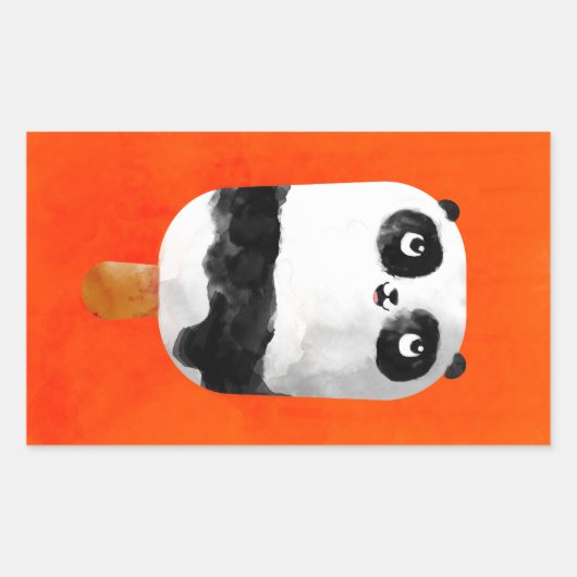 Panda Popsicle Ice Cream Rechteckiger Aufkleber (Vorderseite)