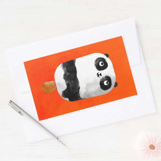 Panda Popsicle Ice Cream Rechteckiger Aufkleber (Umschlag)
