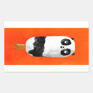 Panda Popsicle Ice Cream Rechteckiger Aufkleber
