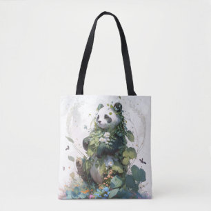 Panda Portrait Animal Painting Wildlife Tasche