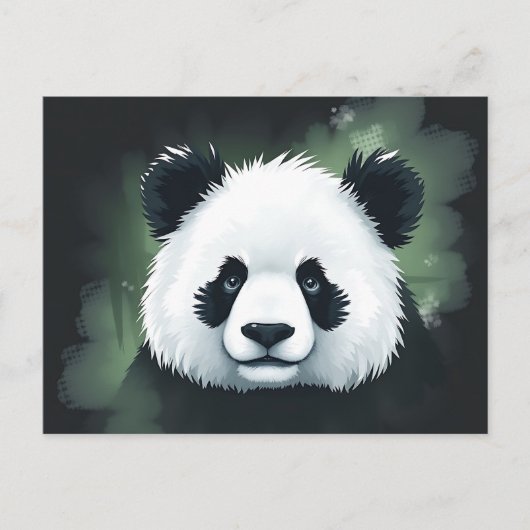 Panda Portrait in einer Serene-Foggy-Atmosphäre Postkarte (Vorderseite)