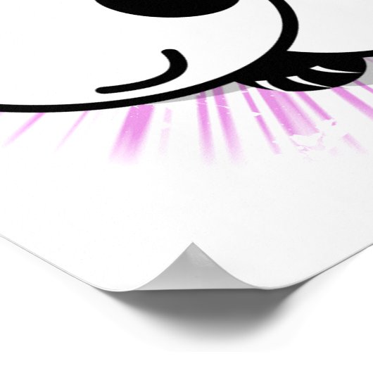 Panda-Poster im niedlichen Anime-Stil - rosa Poster (Ecke)