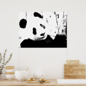 Panda Poster - Schwarz-Weiß-Panda-Gesicht (Küche)