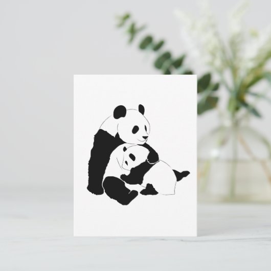Panda Postkarte (Stehend Vorderseite)