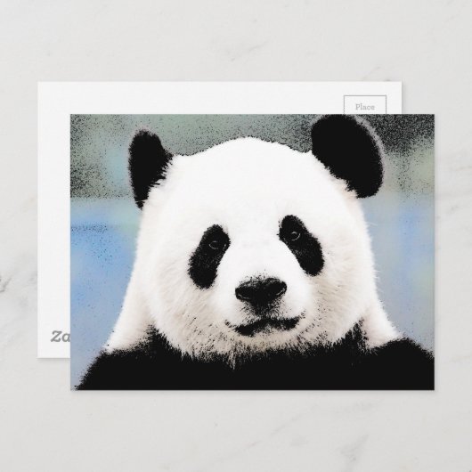 Panda Postkarte (Vorne/Hinten)