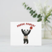 Panda Power Ping Pong Postkarte (Stehend Vorderseite)