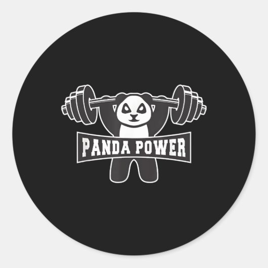 Panda Power Workout Panda Gym Runder Aufkleber (Vorderseite)