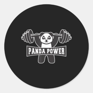 Panda Power Workout Panda Gym Runder Aufkleber