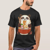 PANDA POWERBY RAMEN | Fett Panda Eating Ramen T-Shirt (Vorderseite)