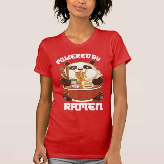 PANDA POWERBY RAMEN | Fett Panda Eating Ramen T-Shirt (Vorderseite)