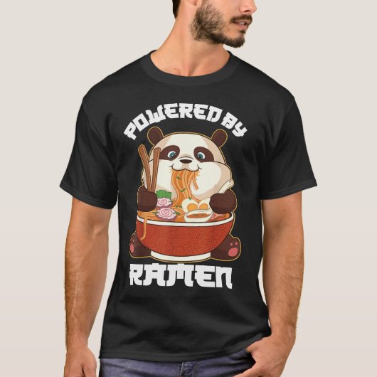 PANDA POWERBY RAMEN | Kawaii Panda Eating Ramen T-Shirt (Vorderseite)
