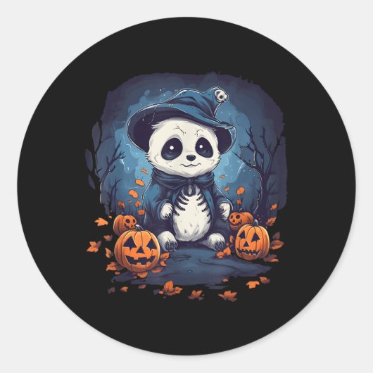Panda Pumpkin Panda Halloween Runder Aufkleber (Vorderseite)