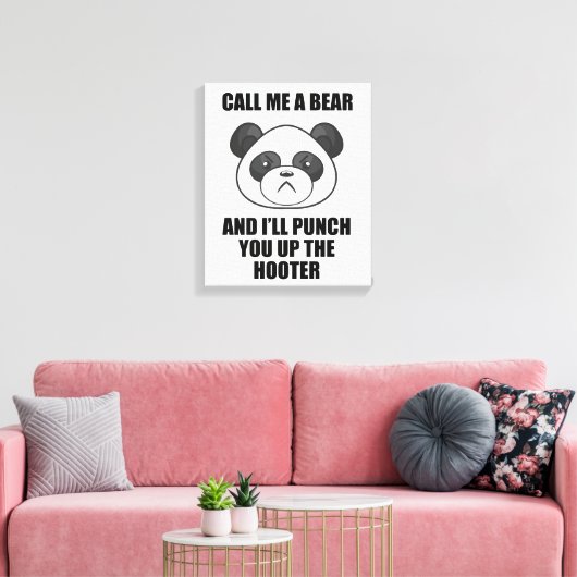 Panda Punch Canvas Print (Iris Wildthyme) Leinwanddruck (Insitu (Wohnzimmer))