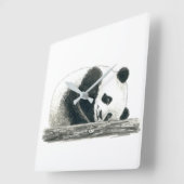 Panda Quadratische Wanduhr (Winkel)