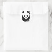 Panda Quadratischer Aufkleber (Tasche)