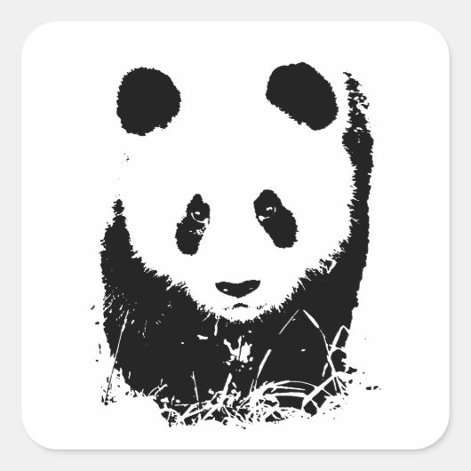 Panda Quadratischer Aufkleber (Vorderseite)