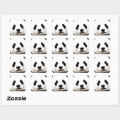 Panda Quadratischer Aufkleber (Blatt)