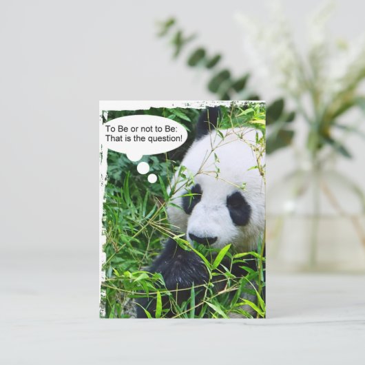 Panda Quote Animal Template Trendy Modern Postkarte (Stehend Vorderseite)