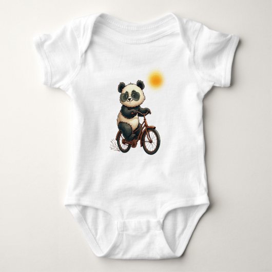 Panda-Radfahren Baby Strampler (Vorderseite)