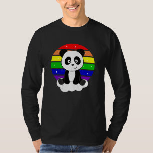 Panda Rainbow Glitzer Kawaii Pandas Colorful T-Shirt