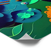 Panda Rainbow Imitate Papier ausgeschnitten Poster (Ecke)