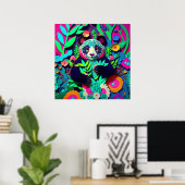 Panda Rainbow Imitate Papier ausgeschnitten Poster (Heimbüro)