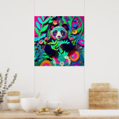 Panda Rainbow Imitate Papier ausgeschnitten Poster (Küche)
