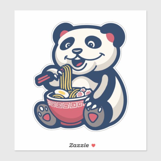 Panda Ramen Character Aufkleber (Blatt)