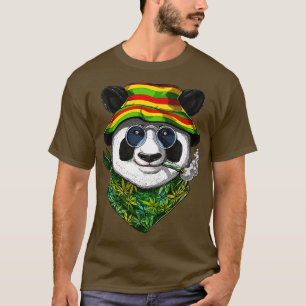 Panda Rastafari Rauchen Weed T-Shirt