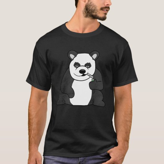 Panda-Rauchen T-Shirt (Vorderseite)