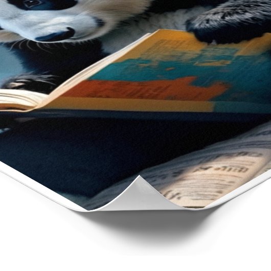 Panda Reading Book Poster Wall Wohngestaltung (Ecke)