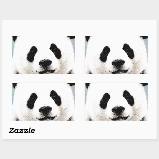 Panda Rechteckiger Aufkleber (Blatt)