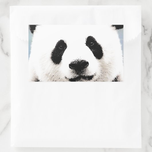 Panda Rechteckiger Aufkleber (Tasche)