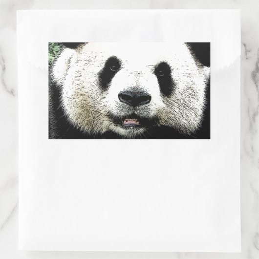 Panda Rechteckiger Aufkleber (Tasche)