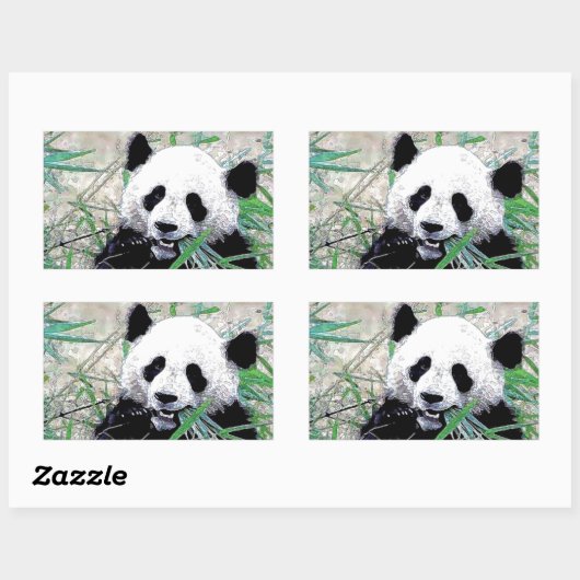 Panda Rechteckiger Aufkleber (Blatt)