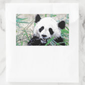 Panda Rechteckiger Aufkleber (Tasche)