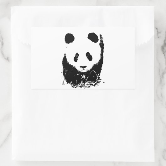 Panda Rechteckiger Aufkleber (Tasche)