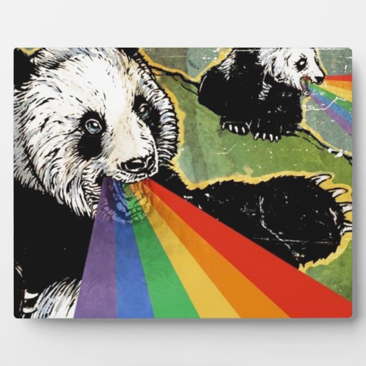 Panda Regenbogen Fotoplatte (Vorderseite)
