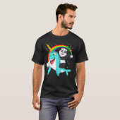Panda reitend Narwhal T-Shirt (Vorne ganz)