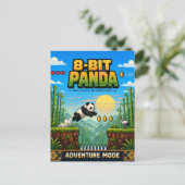 Panda, Retro-8-Bit-Pixel-Art Postkarte (Stehend Vorderseite)