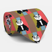 Panda Retro Krawatte (Gerollt)