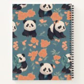 Panda Retro Personalisiertes Muster Notizblock (Rückseite)