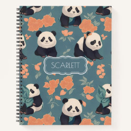 Panda Retro Personalisiertes Muster Notizblock