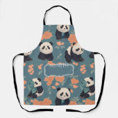 Panda Retro Personalisiertes Muster Schürze (Vorderseite)