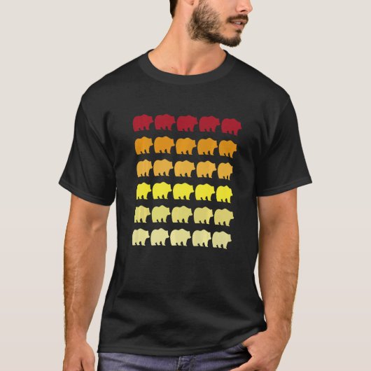 Panda Retro-Tiermuster T-Shirt (Vorderseite)