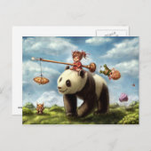 Panda Ride Postkarte (Vorne/Hinten)
