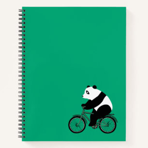 Panda Riding a Bike Notebook Notizblock